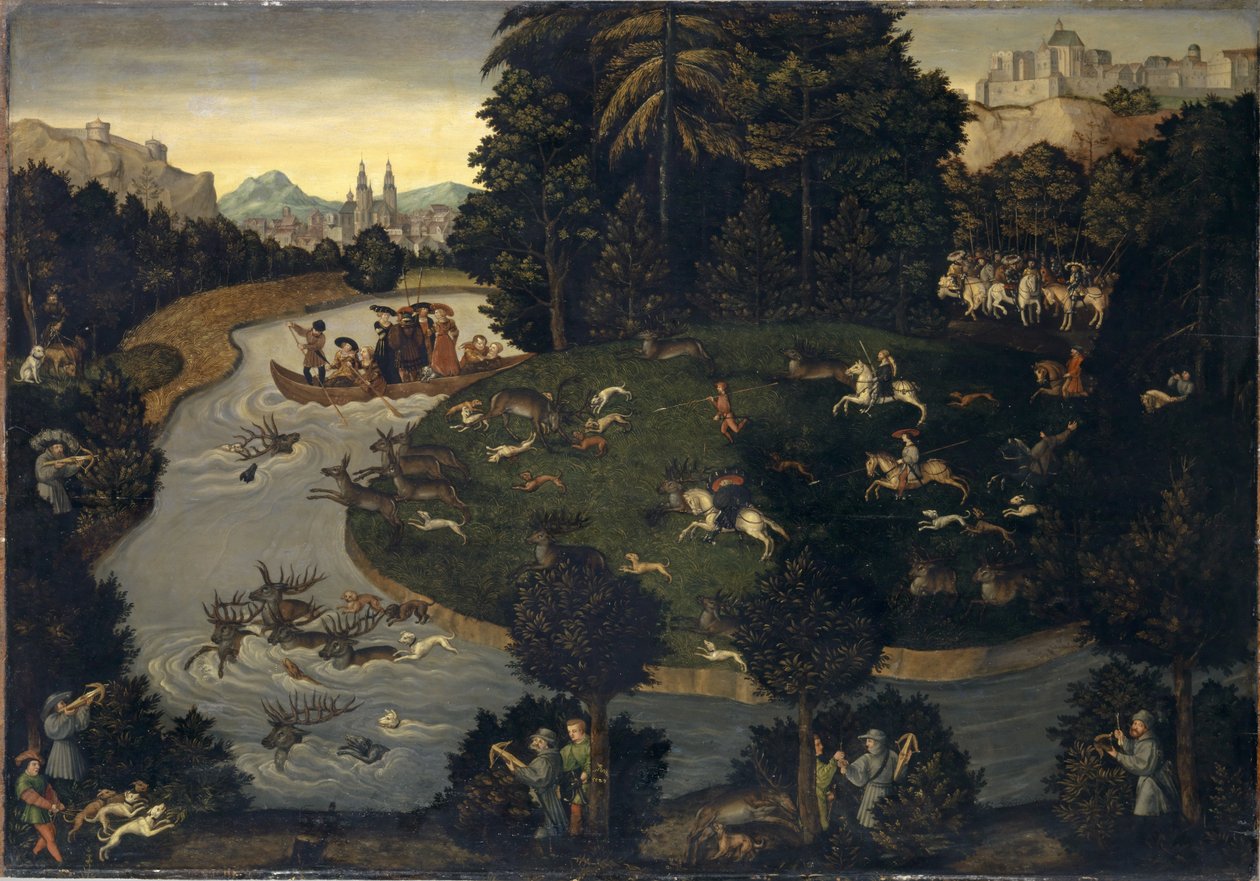 Caccia al cervo da after Lucas Cranach the Elder