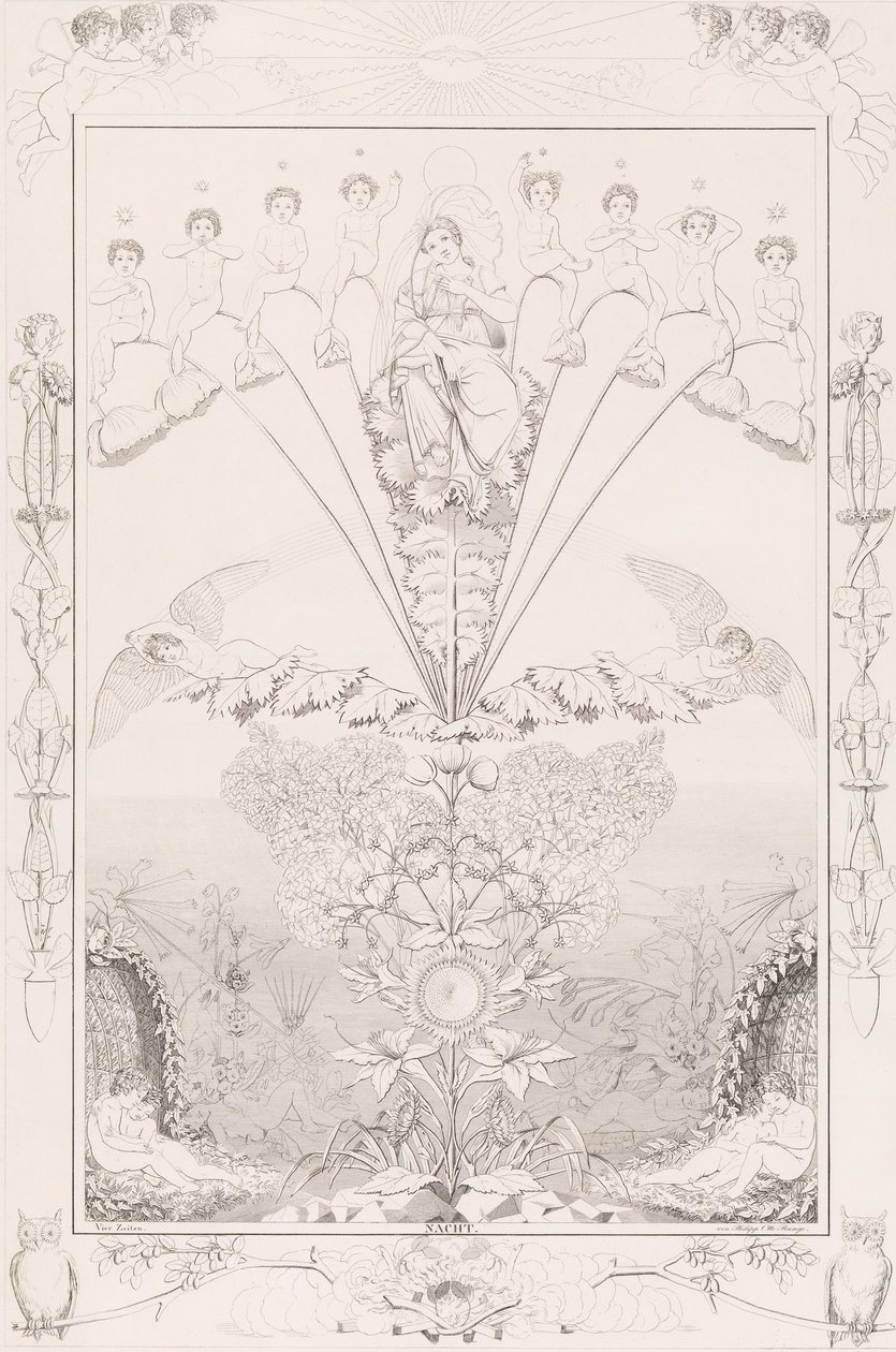 Notte, dalla serie I tempi del giorno, 1807 da After Philipp Otto Runge