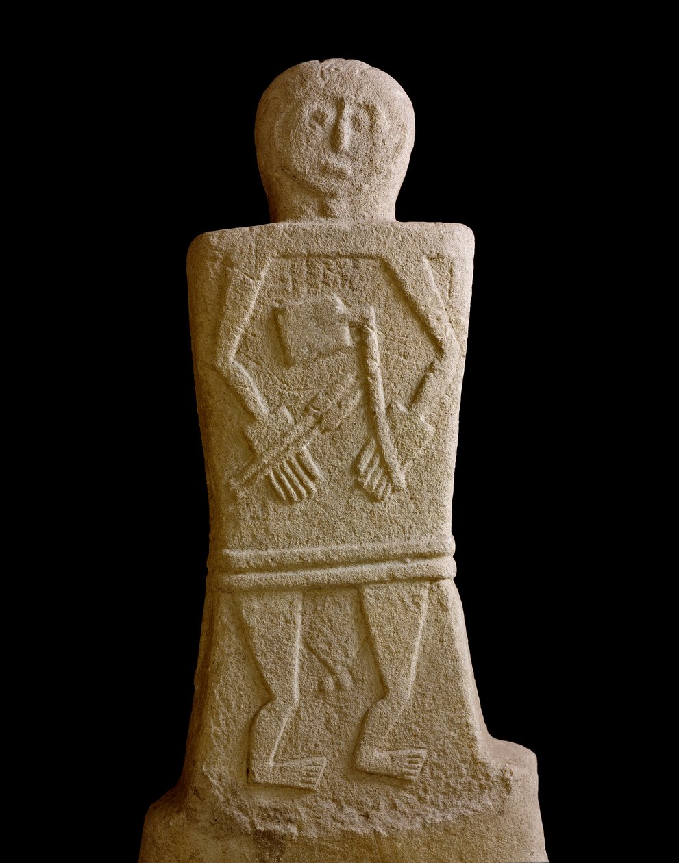 Arte preistorica: stele maschile dalla Selva di Filetto (Filetto II), Età del Ferro (VIII-VI secolo a.C.) Pontremoli, Palazzo Bocconi da Iron Age