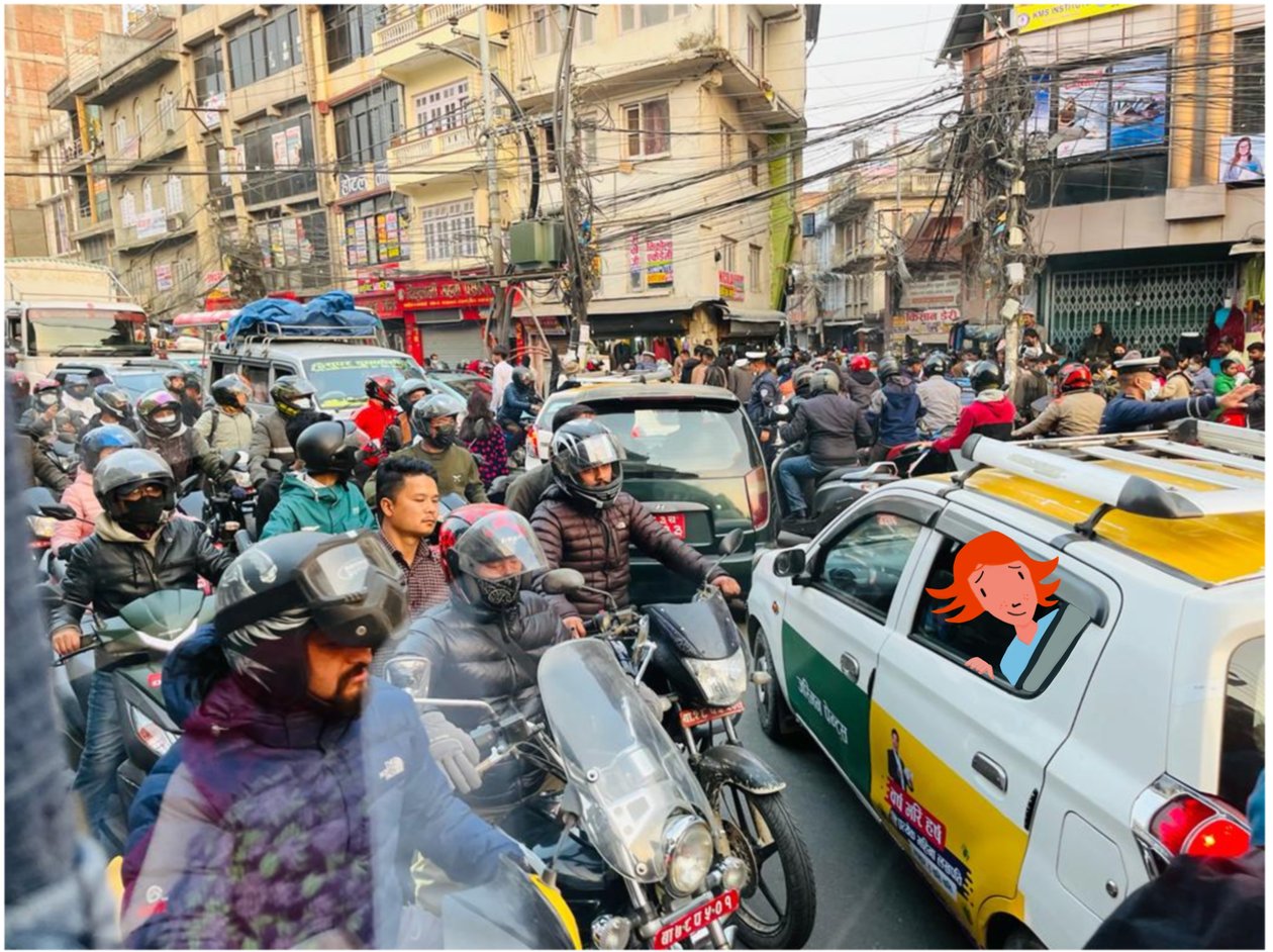 Traffico a Kathmandu, 2023 da Agnes Girardon