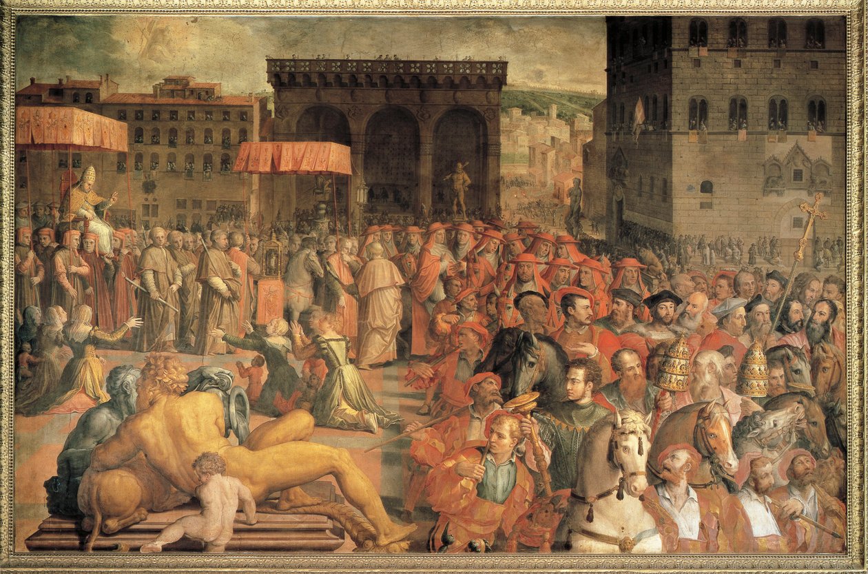 Papa Leone X (Giovanni de Medici) ritorna a Firenze dopo la sua elezione da Agnolo Bronzino
