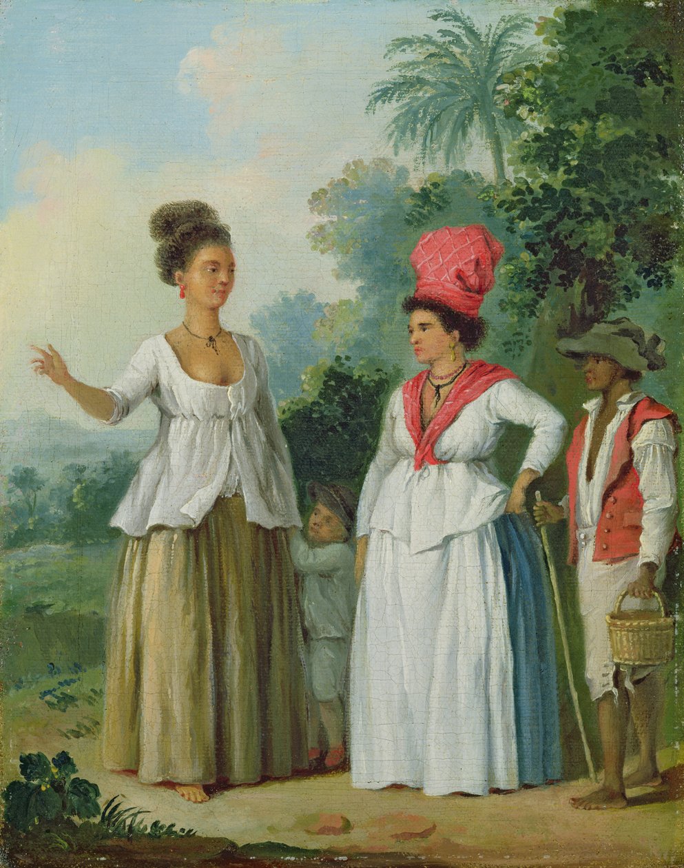 Donne di colore delle Indie Occidentali, con un bambino e un servo nero, c.1780 da Agostino Brunias