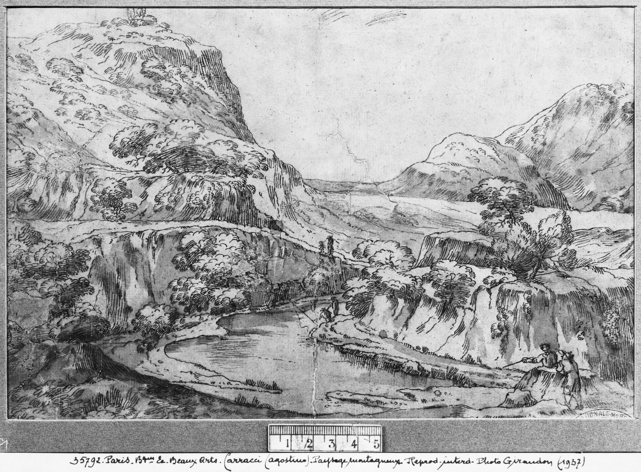 Paesaggio montuoso da Agostino Carracci
