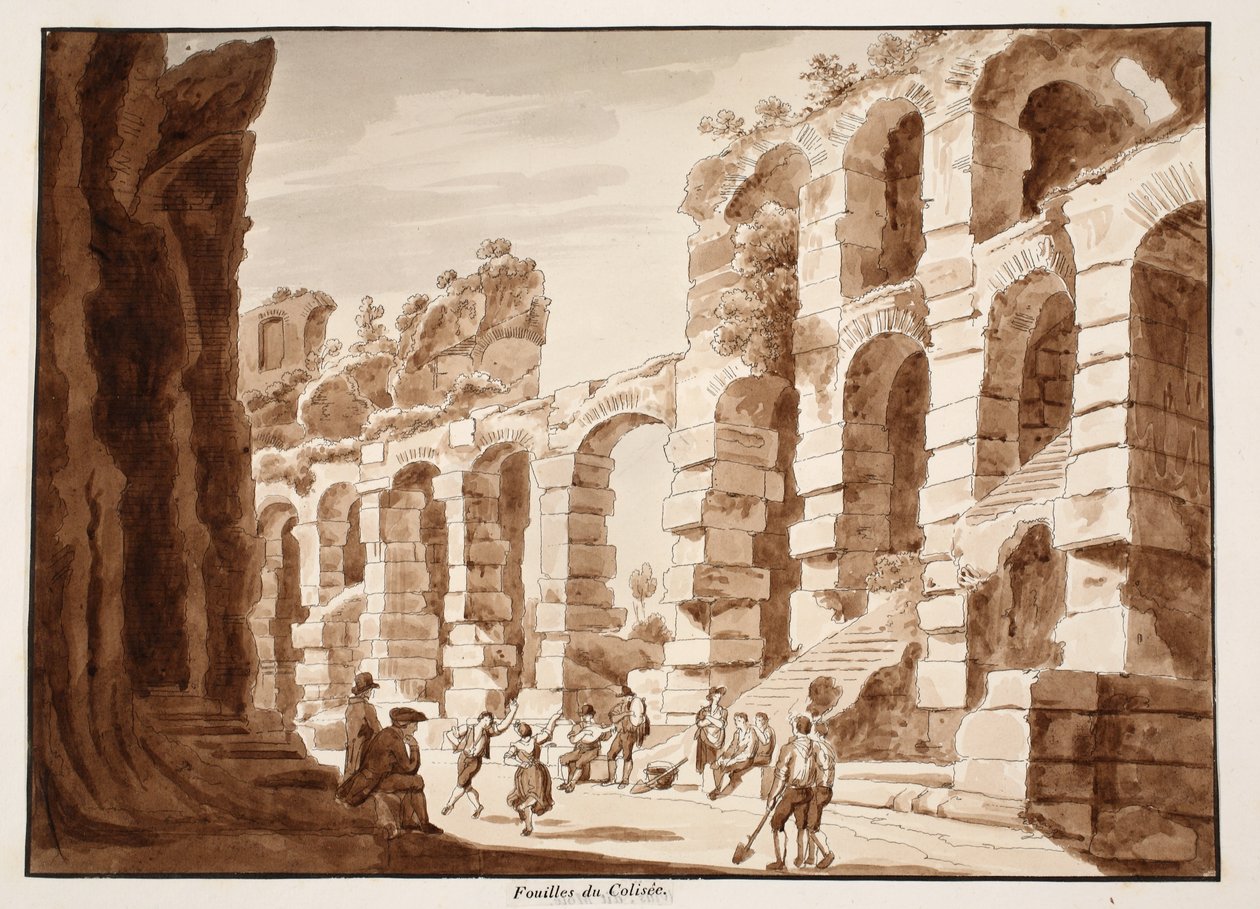 Scavi nel Colosseo, 1883 da Agostino Tofanelli