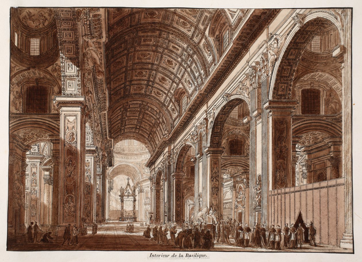 Interno della Basilica di San Pietro, 1833 da Agostino Tofanelli