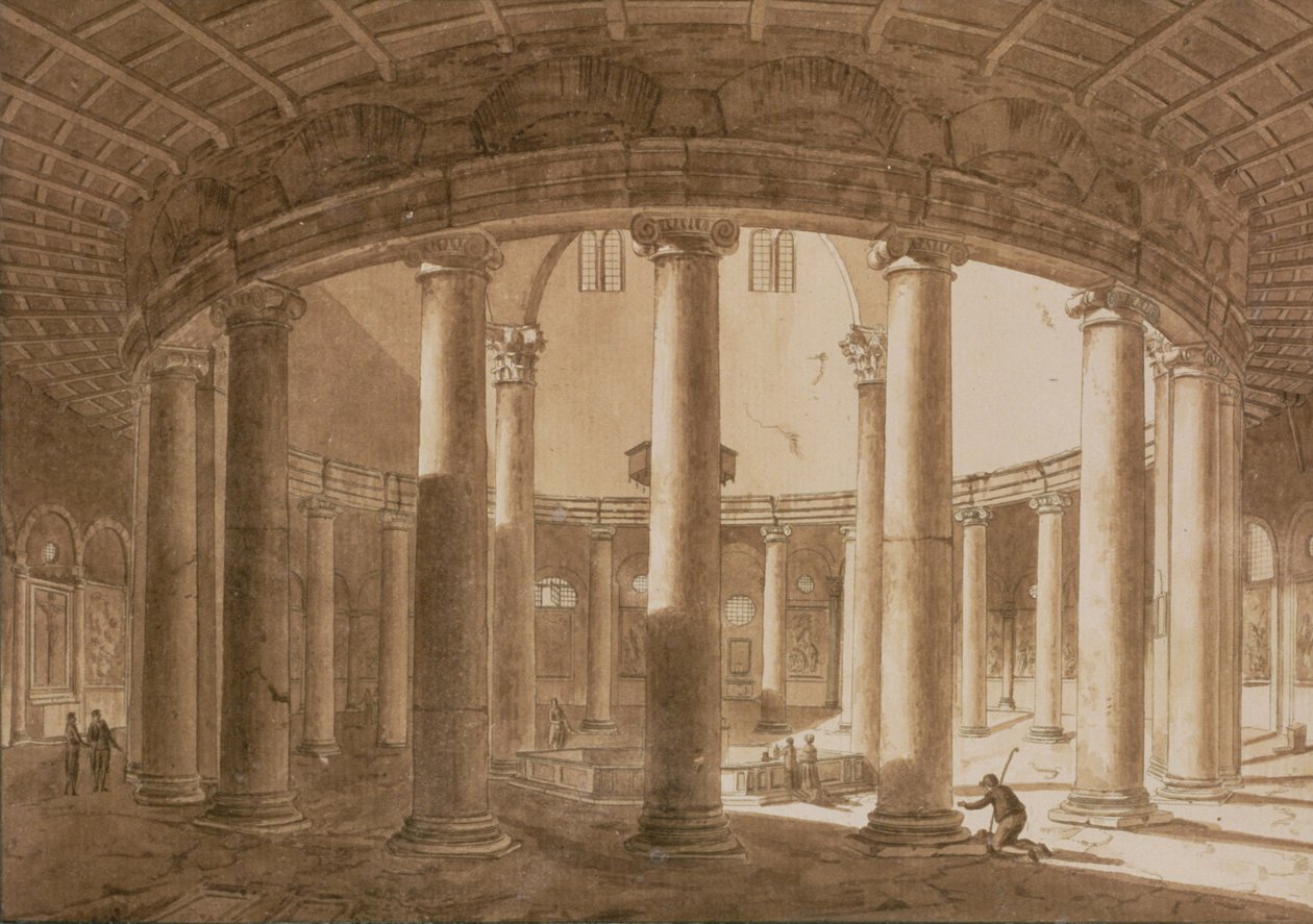 Interno del Tempio di Claudio a Roma, c.1800 da Agostino Tofanelli