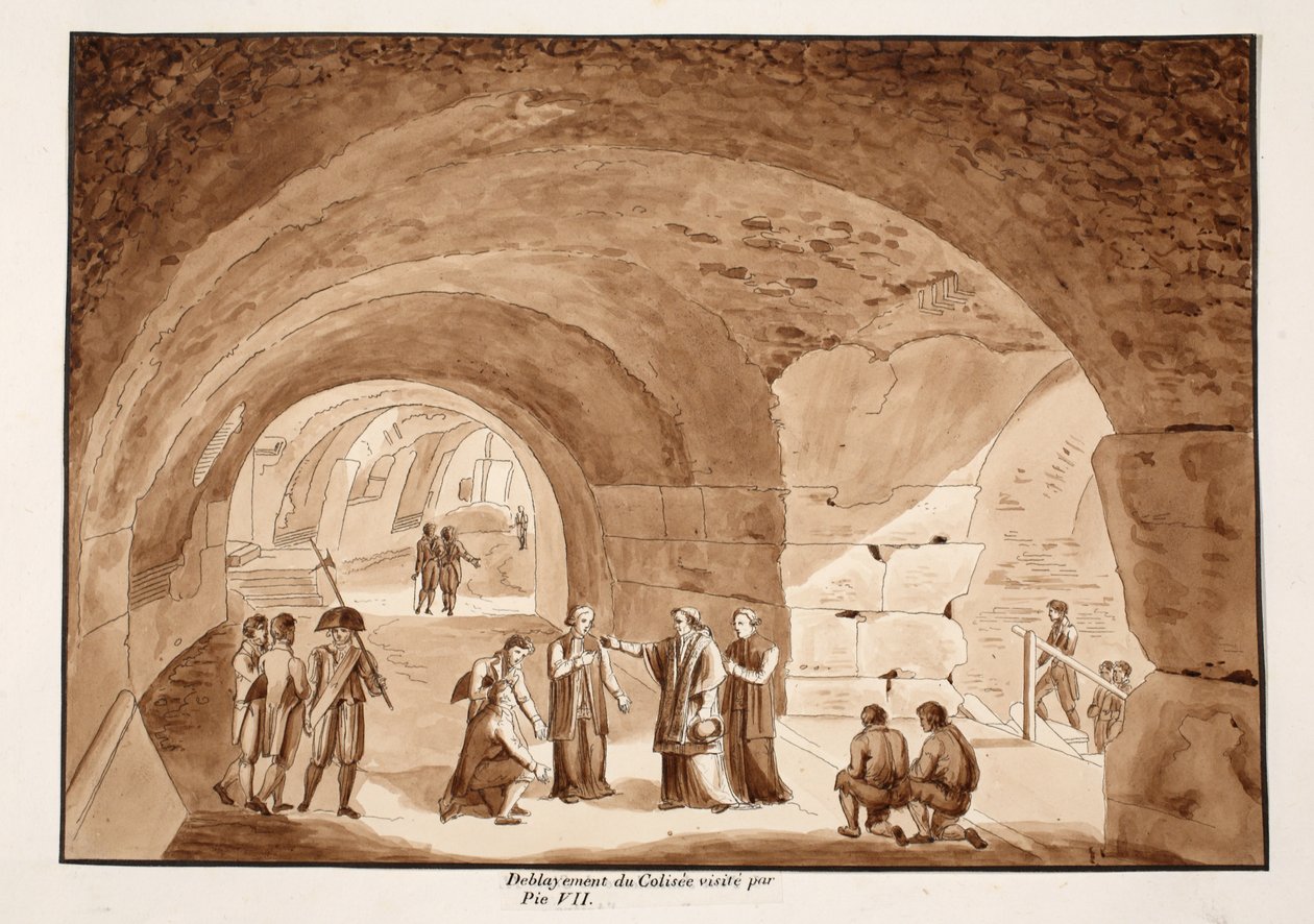 Pio VII visita i lavori al Colosseo, 1833 da Agostino Tofanelli