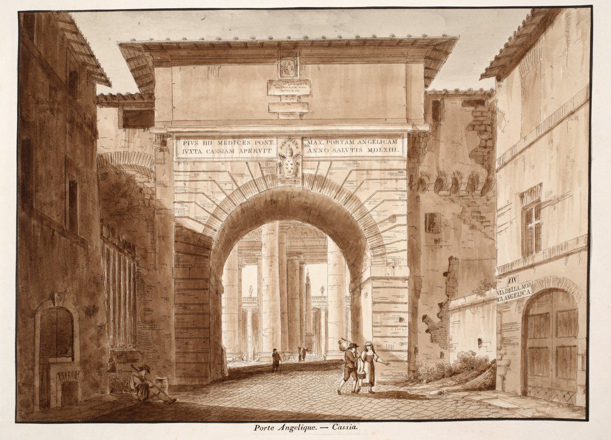 La Porta Angelica - Cassia, 1833 da Agostino Tofanelli