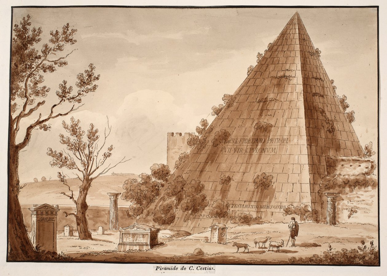 La Piramide di C. Cestius, 1833 da Agostino Tofanelli