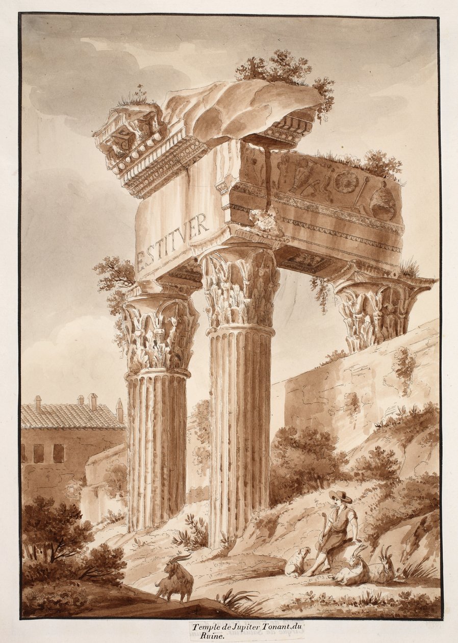 Il Tempio di Giove Tonante, rovine da Agostino Tofanelli