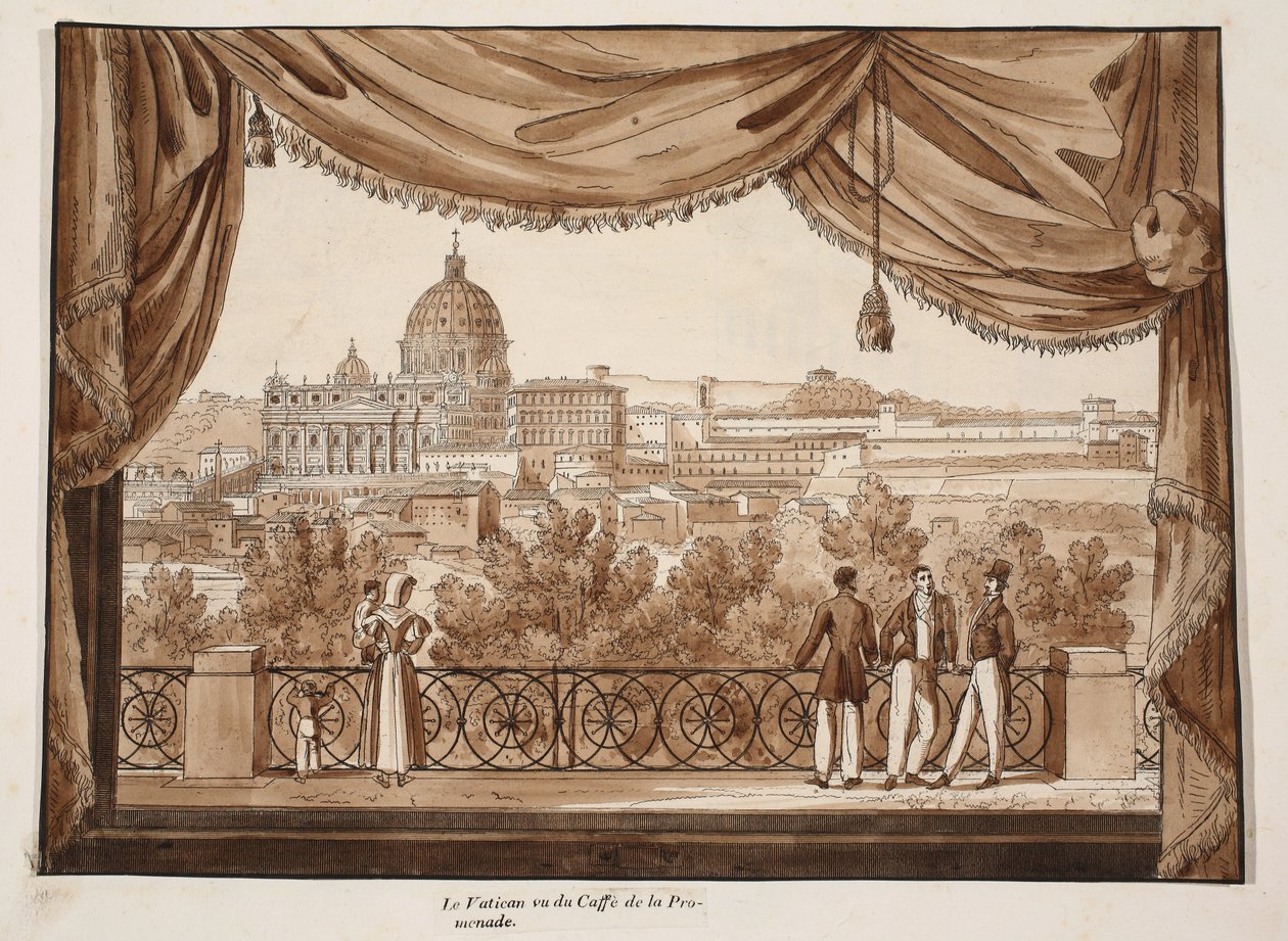 Il Vaticano visto dal Caffè de la Promenade, 1833 da Agostino Tofanelli