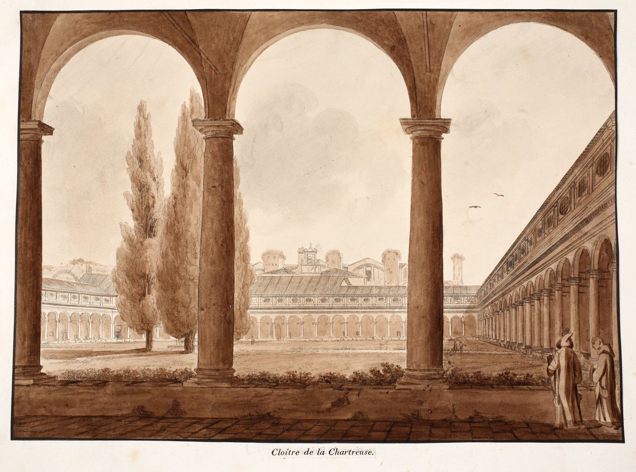Il chiostro della certosa, 1833 da Agostino Tofanelli