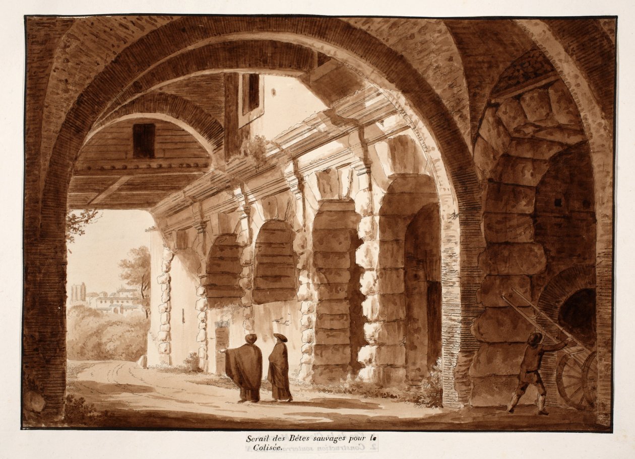La recinzione delle bestie selvatiche per il Colosseo, 1833 da Agostino Tofanelli