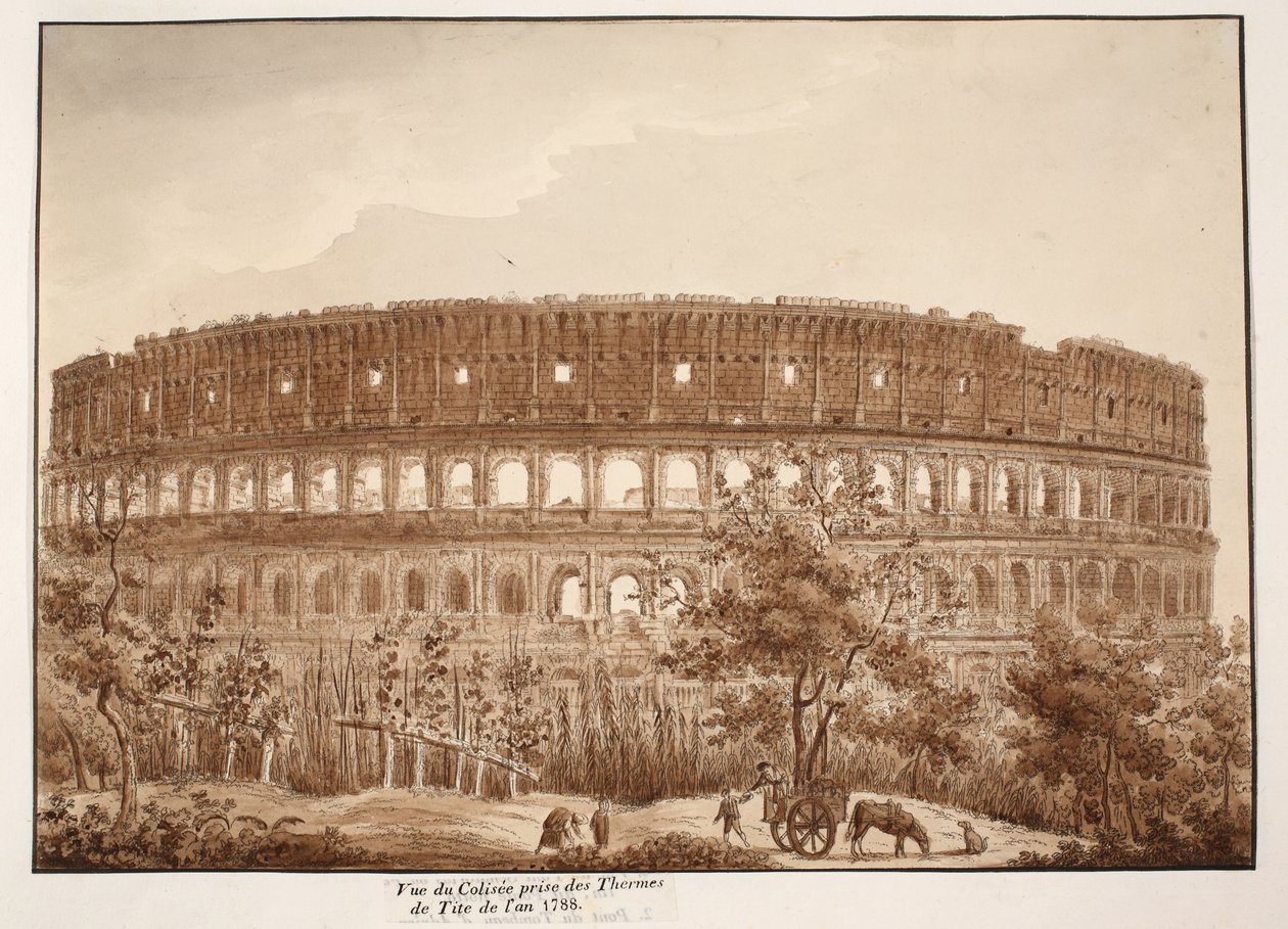 Veduta del Colosseo dalle Terme di Tito, nell