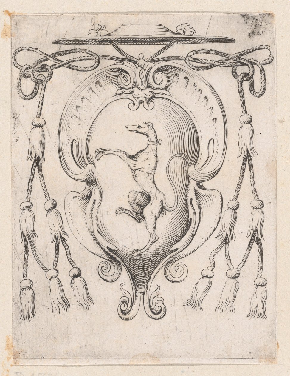 Stemma di un cardinale della famiglia Sampieri da Agostino Carracci