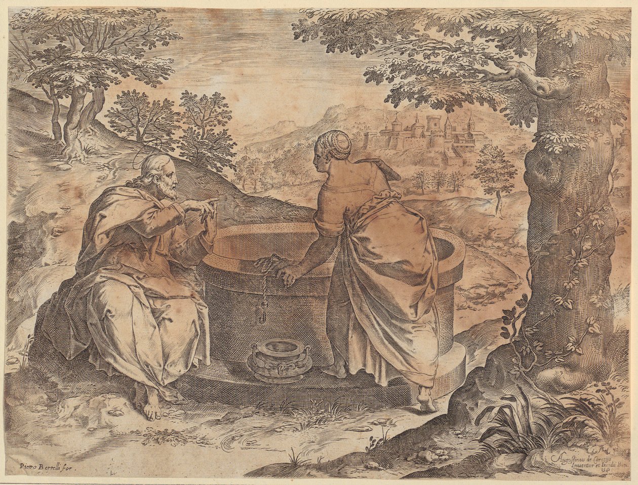Gesù e la Samaritana da Agostino Carracci