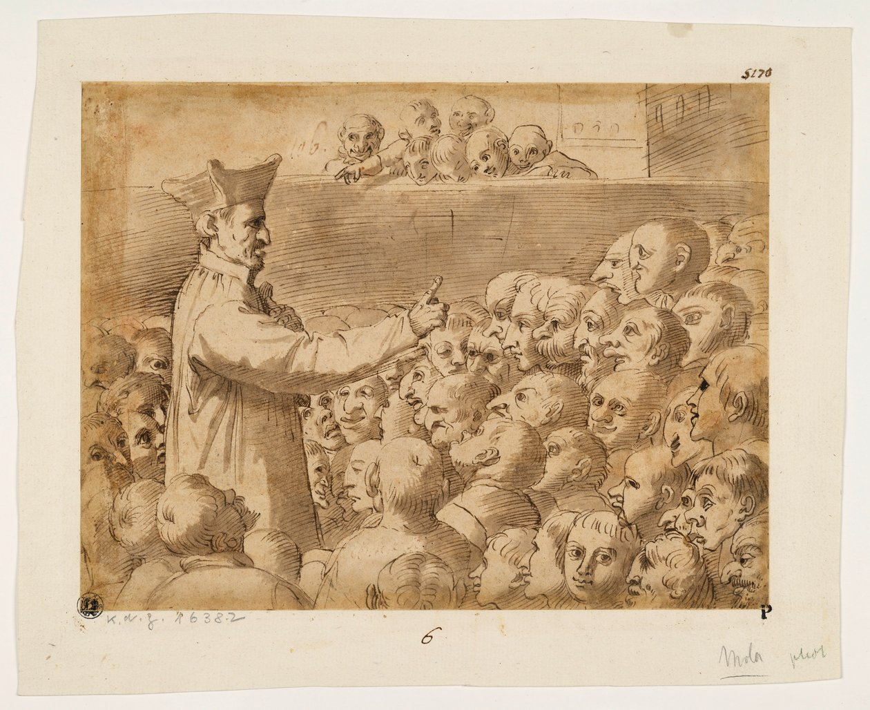 Caricatura di una predica da Agostino Carracci