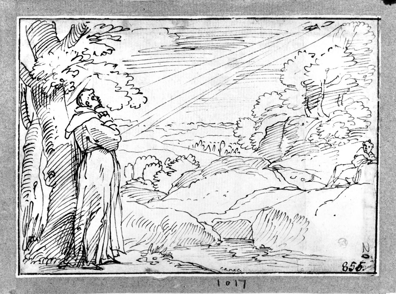 Paesaggio con san Francesco da Agostino Carracci