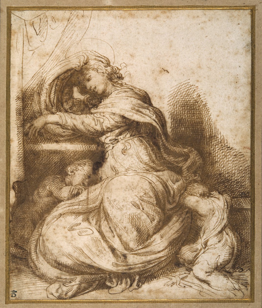 Madonna e Bambino con San Giovanni, tutti addormentati da Agostino Carracci