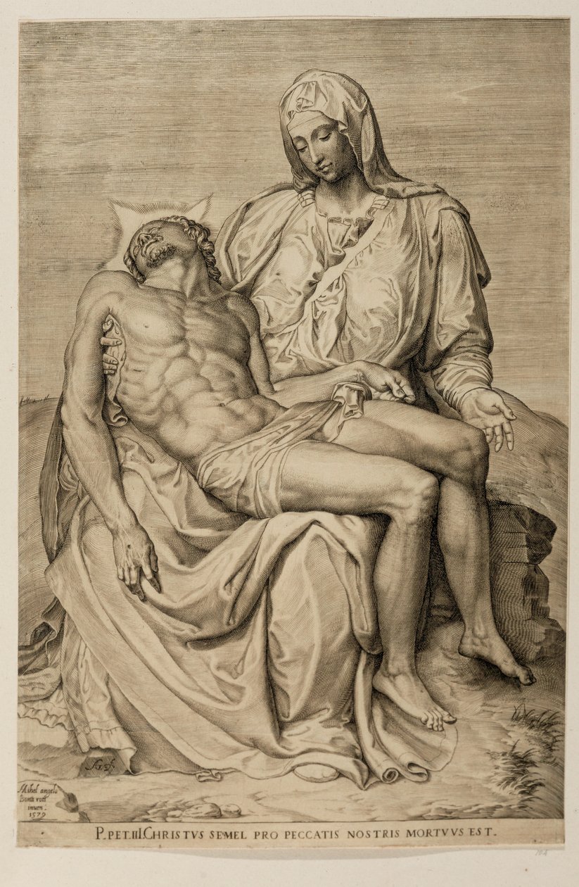 Pietà, dopo Michelangelo da Agostino Carracci