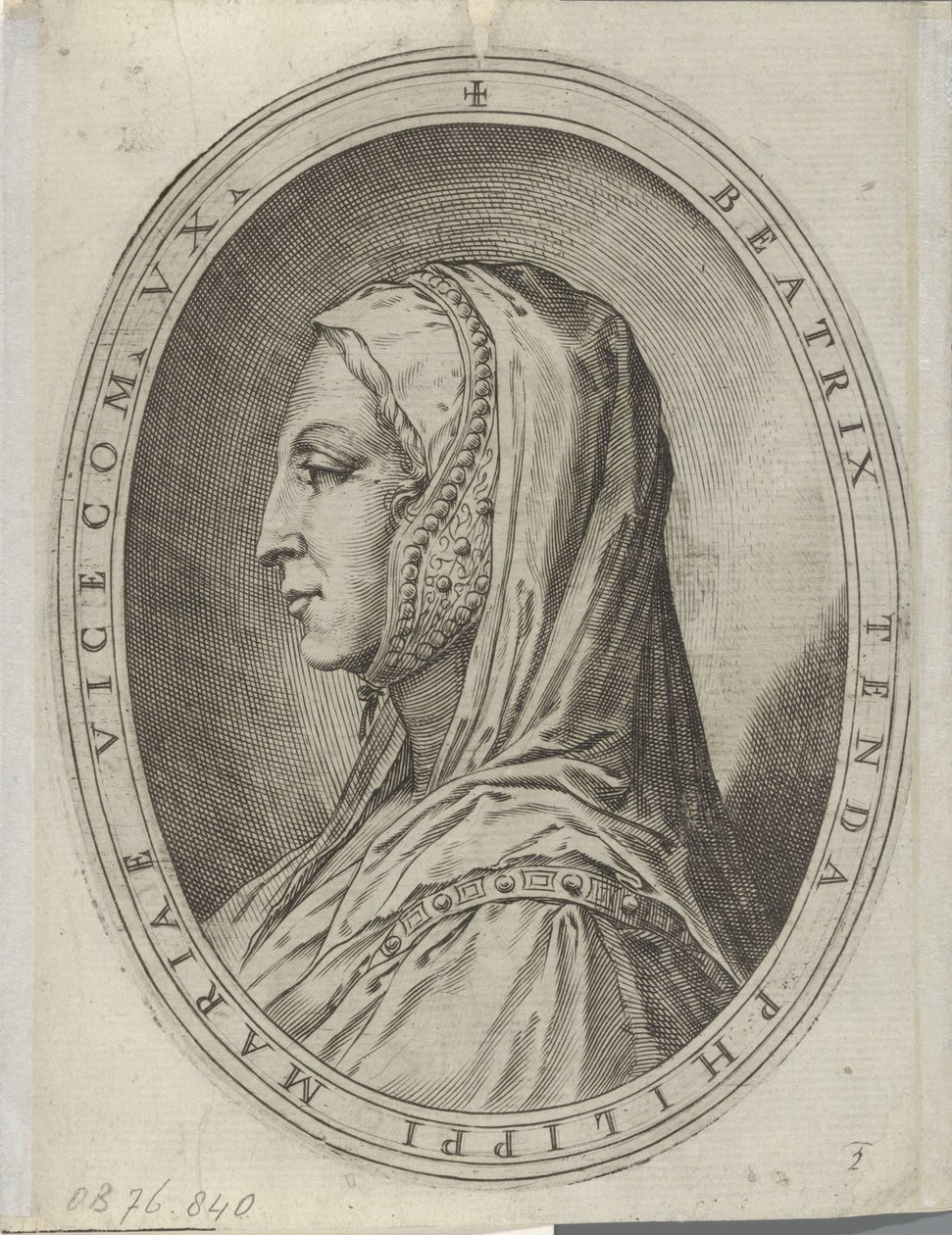 Ritratto di Beatrice di Tenda da Agostino Carracci