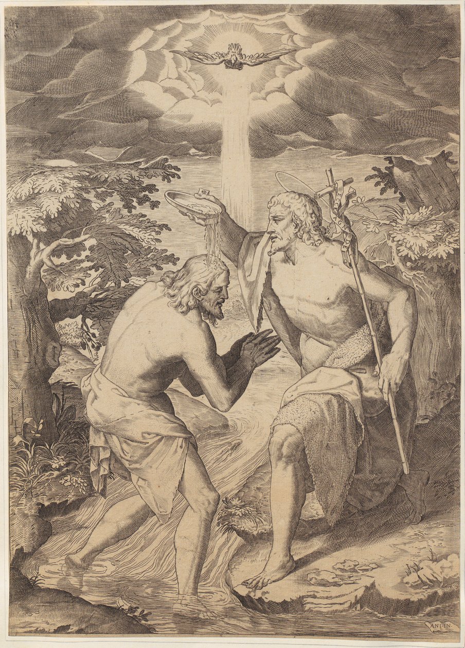 Battesimo di Cristo da Agostino Carracci
