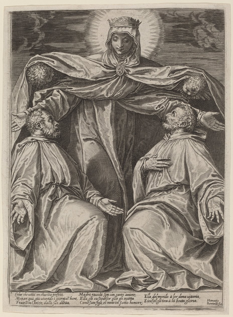 La Madonna che protegge due membri di una confraternita da Agostino Carracci after Veronese