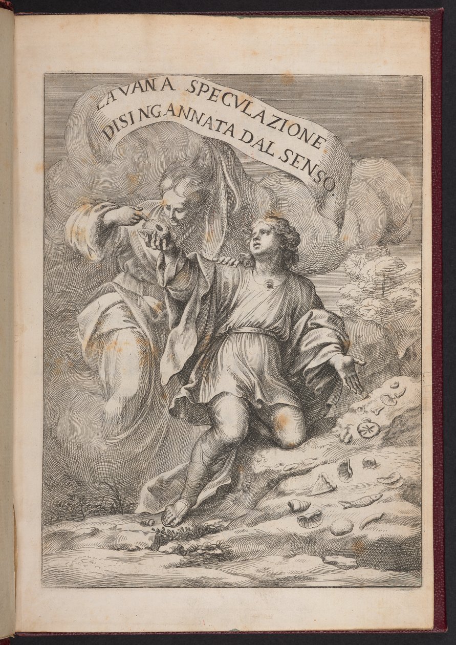 Pagina da "Speculazione vana disillusa dai sensi. Lettera di risposta sui corpi marini pietrificati che si trovano in vari luoghi terrestri" da Agostino Scilla