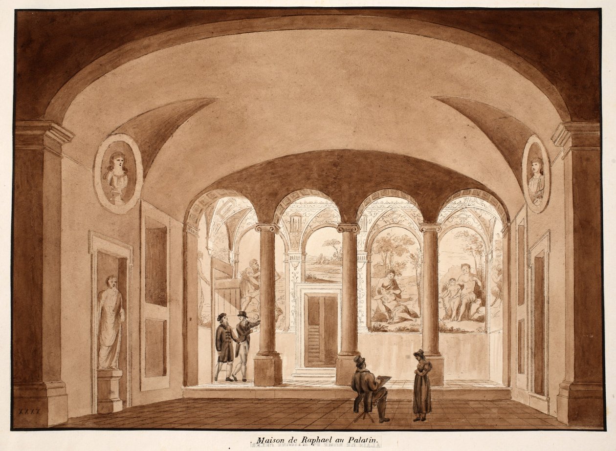 Casa di Raffaello sul Palatino, 1833 da Agostino Tofanelli