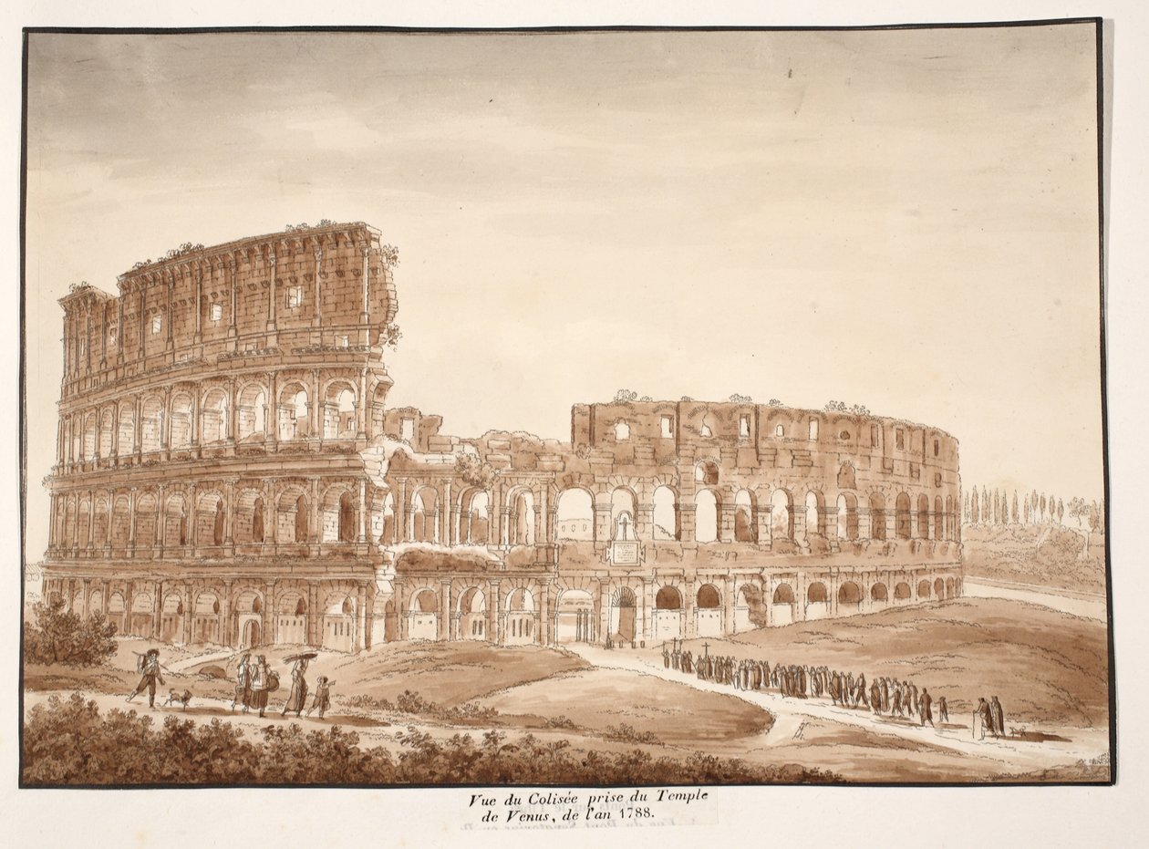 Vista del Colosseo dal Tempio di Venere, 1833 da Agostino Tofanelli