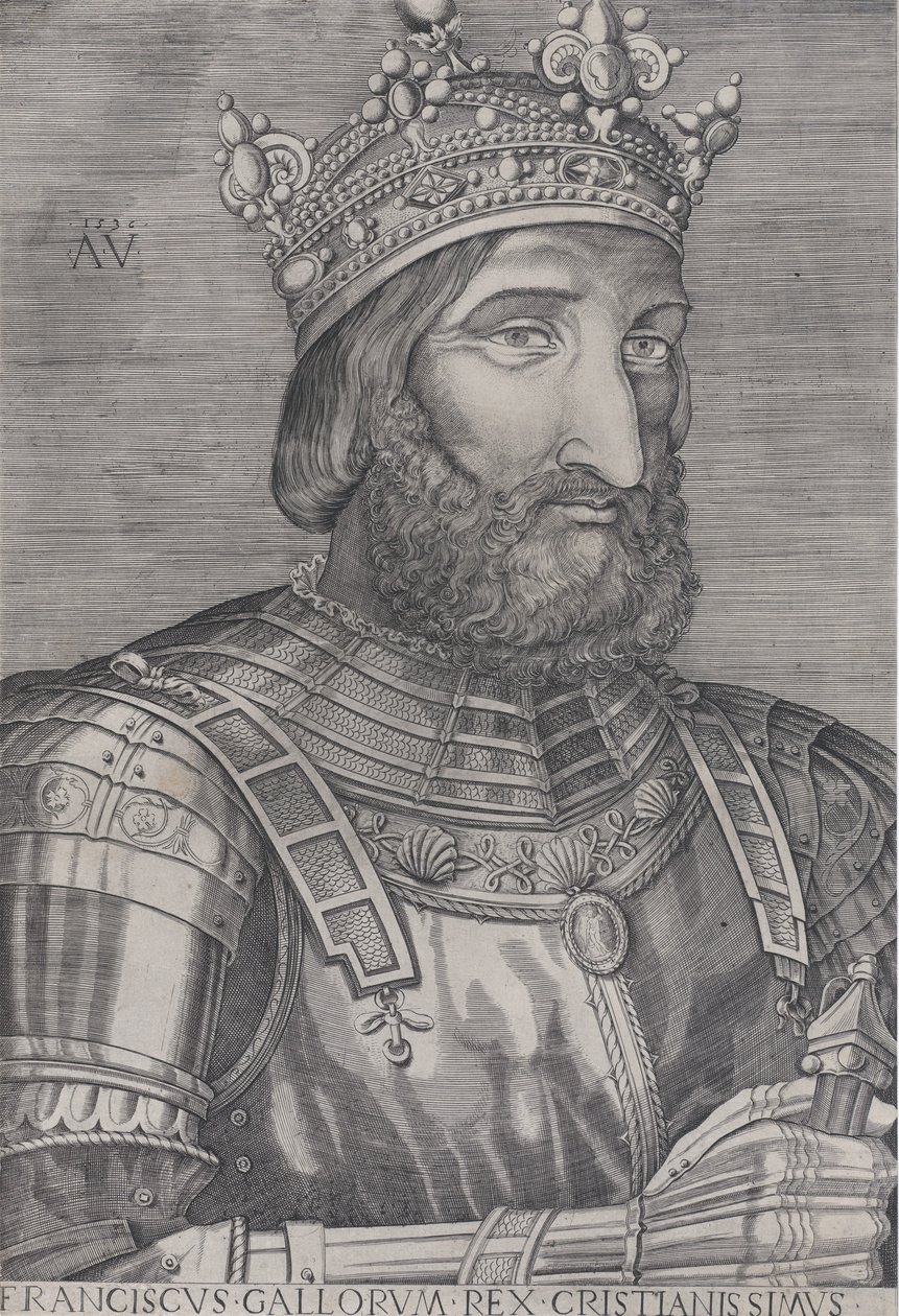 Francesco I, Re di Francia, datato 1536 da Agostino Veneziano