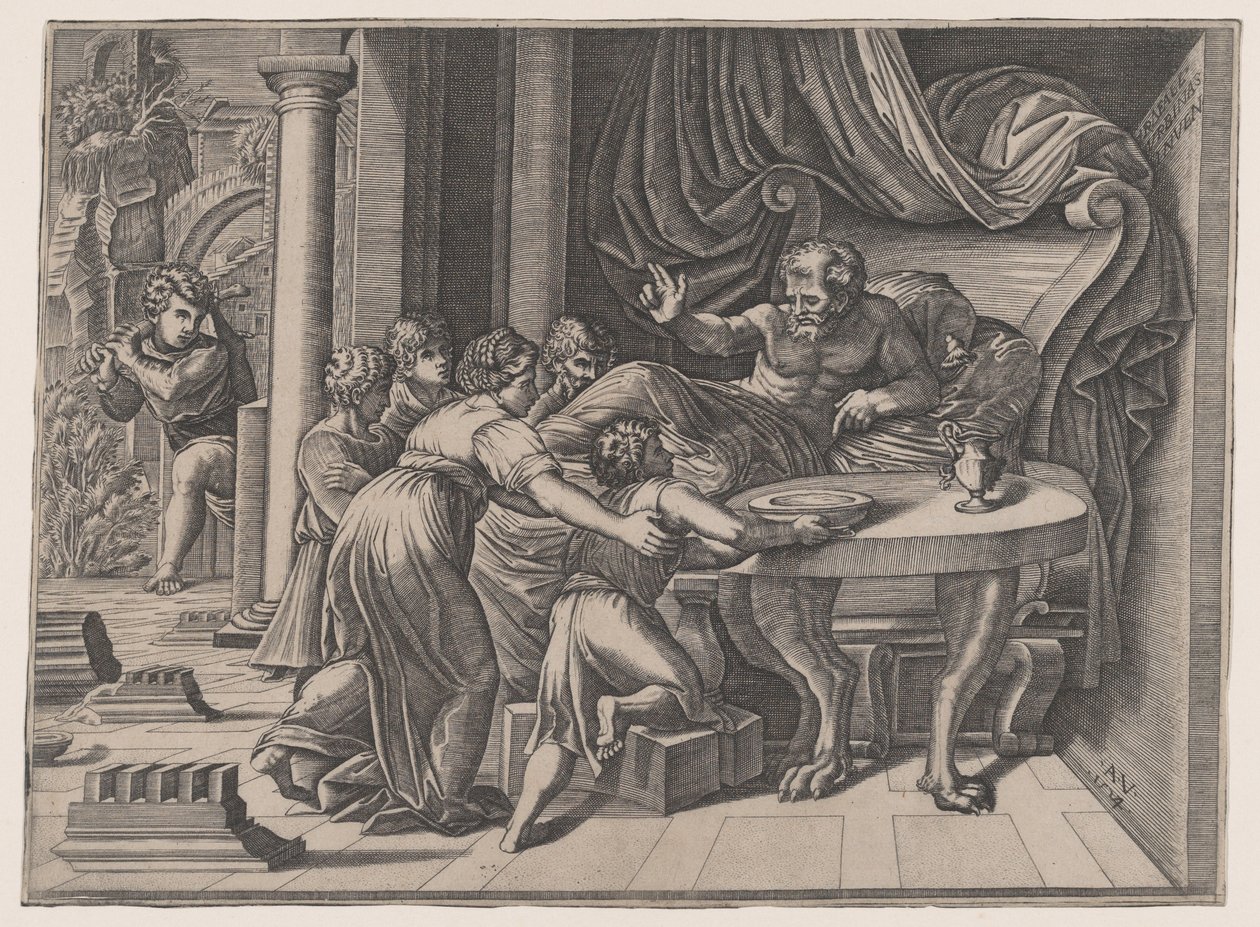 Isacco Benedice Giacobbe, 1524 da Agostino Veneziano