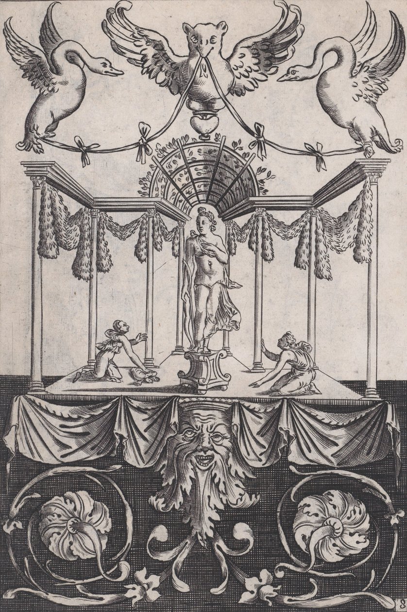 Pannello ornamentale, ca. 1514-36 da Agostino Veneziano
