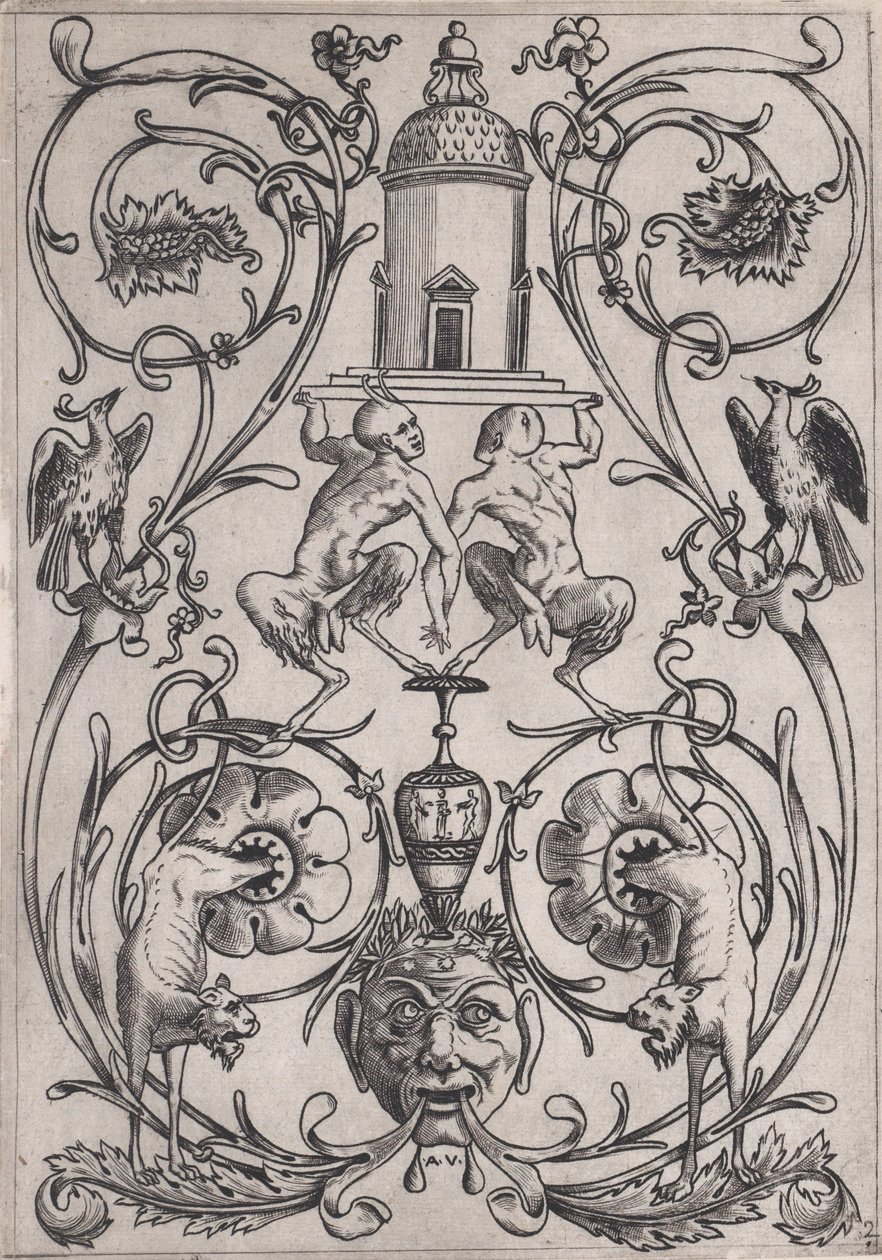Pannello Ornamentale, ca. 1514-36 da Agostino Veneziano