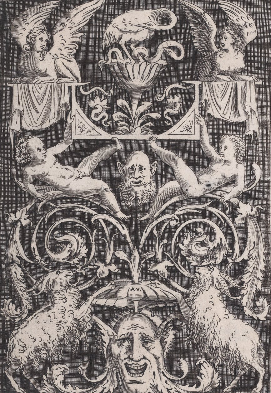 Pannello ornamentale, ca. 1514-36 da Agostino Veneziano