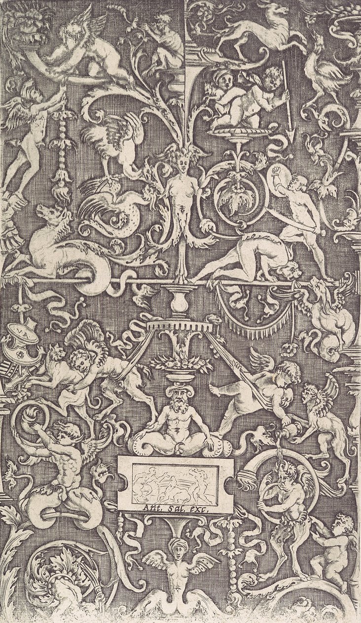 Pannello ornamentale, ca. 1514-36 da Agostino Veneziano