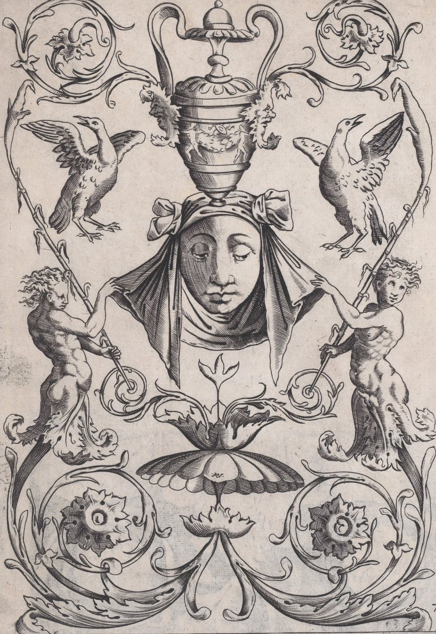 Pannello ornamentale, ca. 1514-36 da Agostino Veneziano