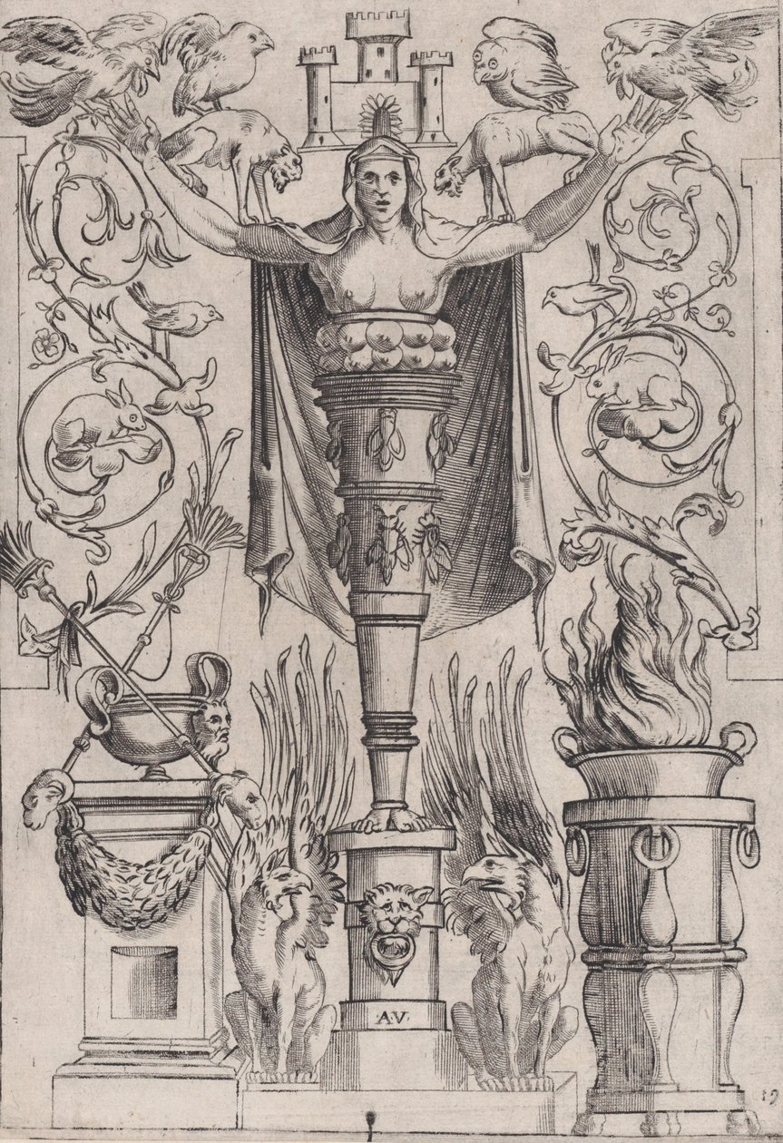 Pannello ornamentale da Agostino Veneziano