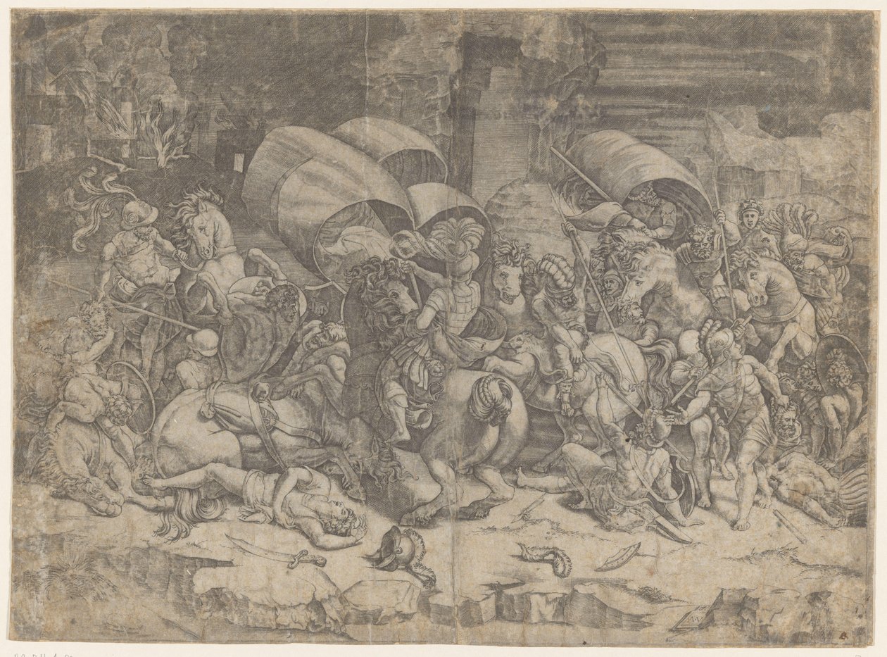 Battaglia tra Romani e Cartaginesi, ca. 218-201 a.C. da Agostino Veneziano