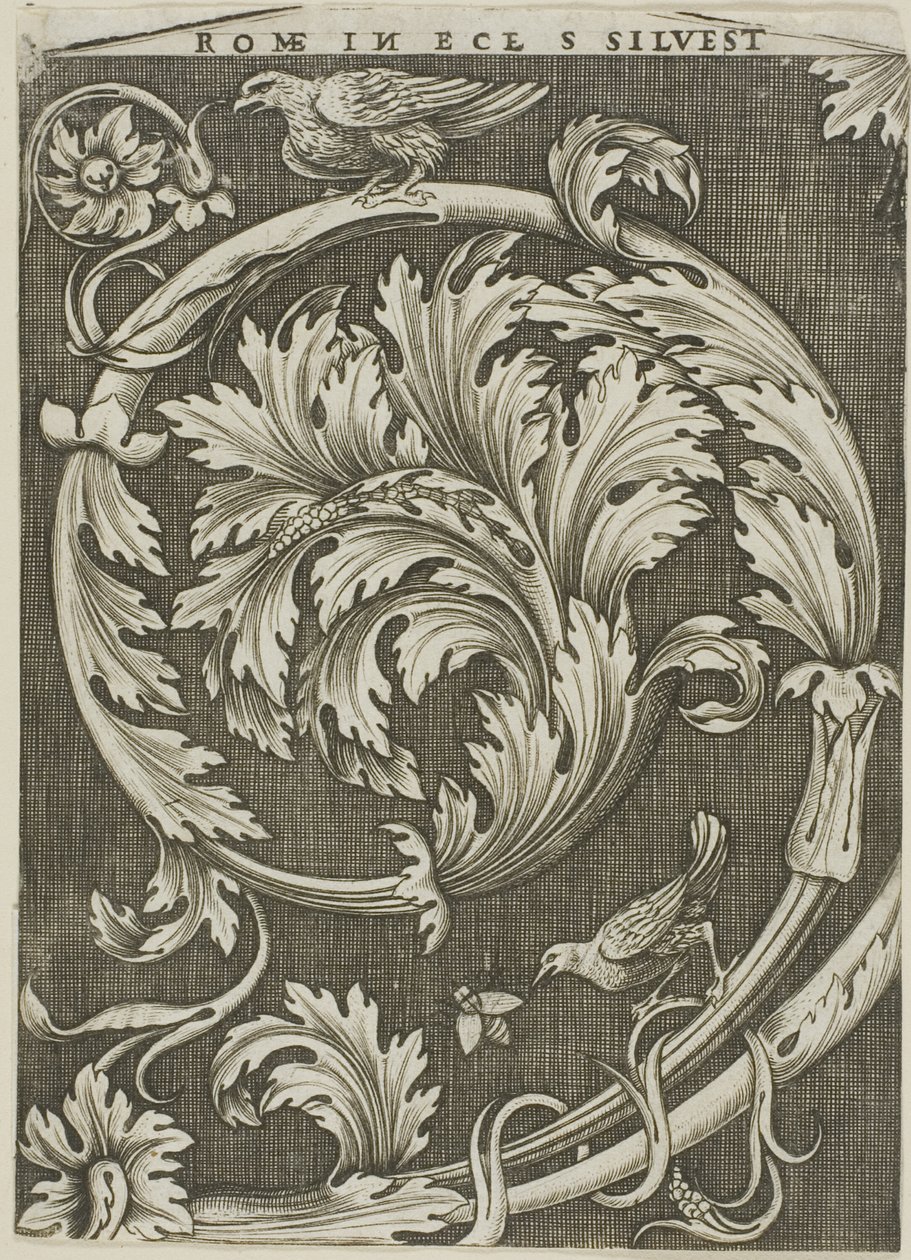 Ornamento fogliare da antica chiesa romana da Agostino dei Musi