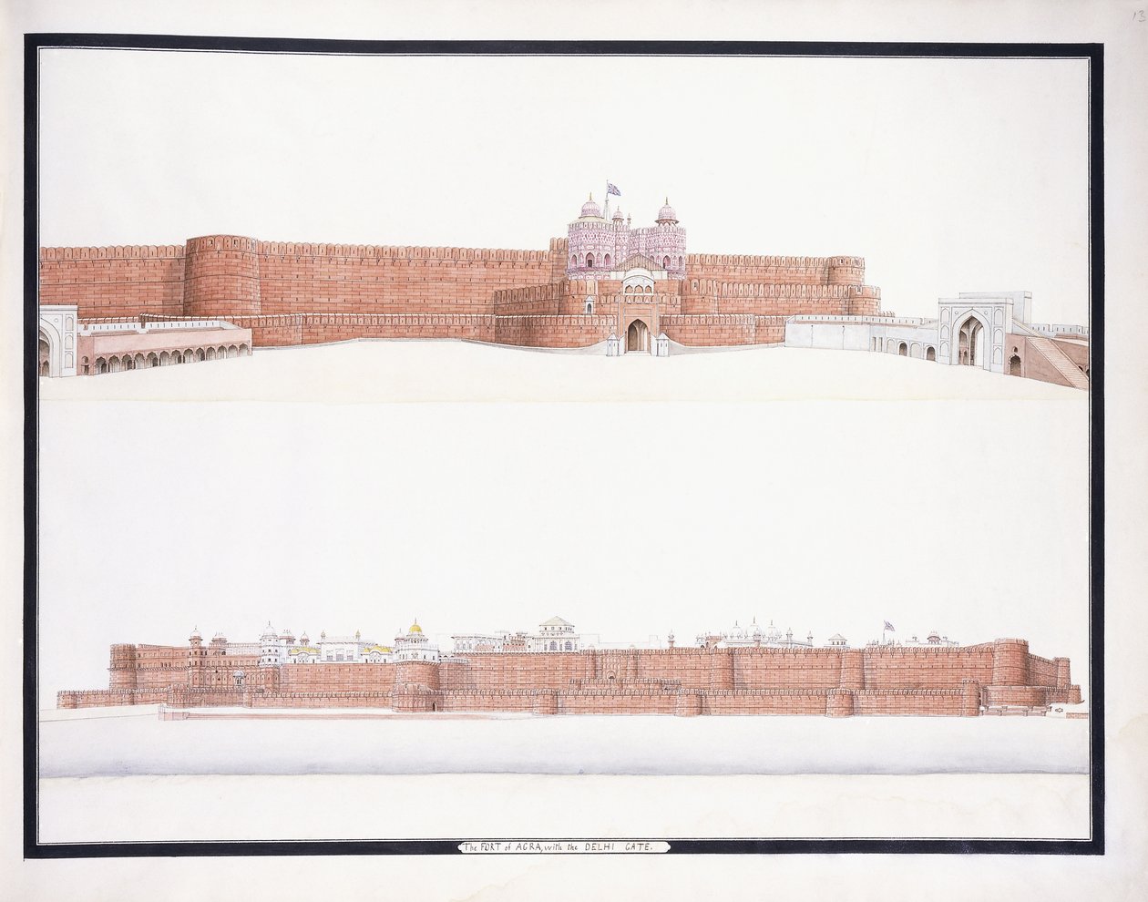 Il Forte di Agra, con la Porta di Delhi, c. 1815 da Agra School
