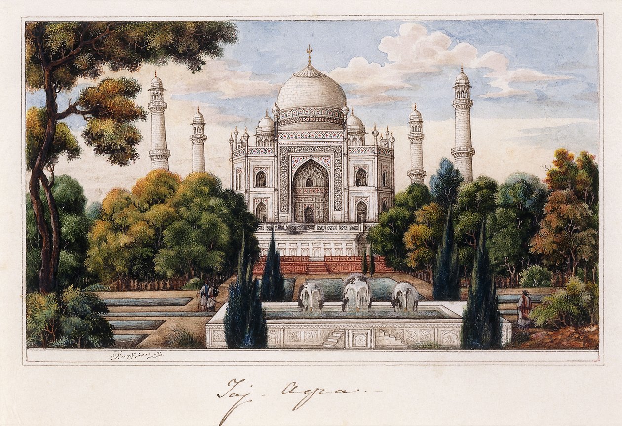 Il Taj Mahal dal Giardino, c.1840 da Agra School
