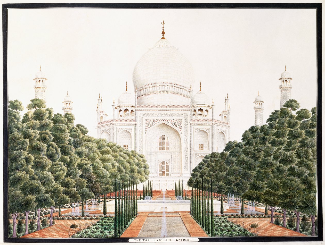 Il Taj dal giardino, c. 1815 da Agra School