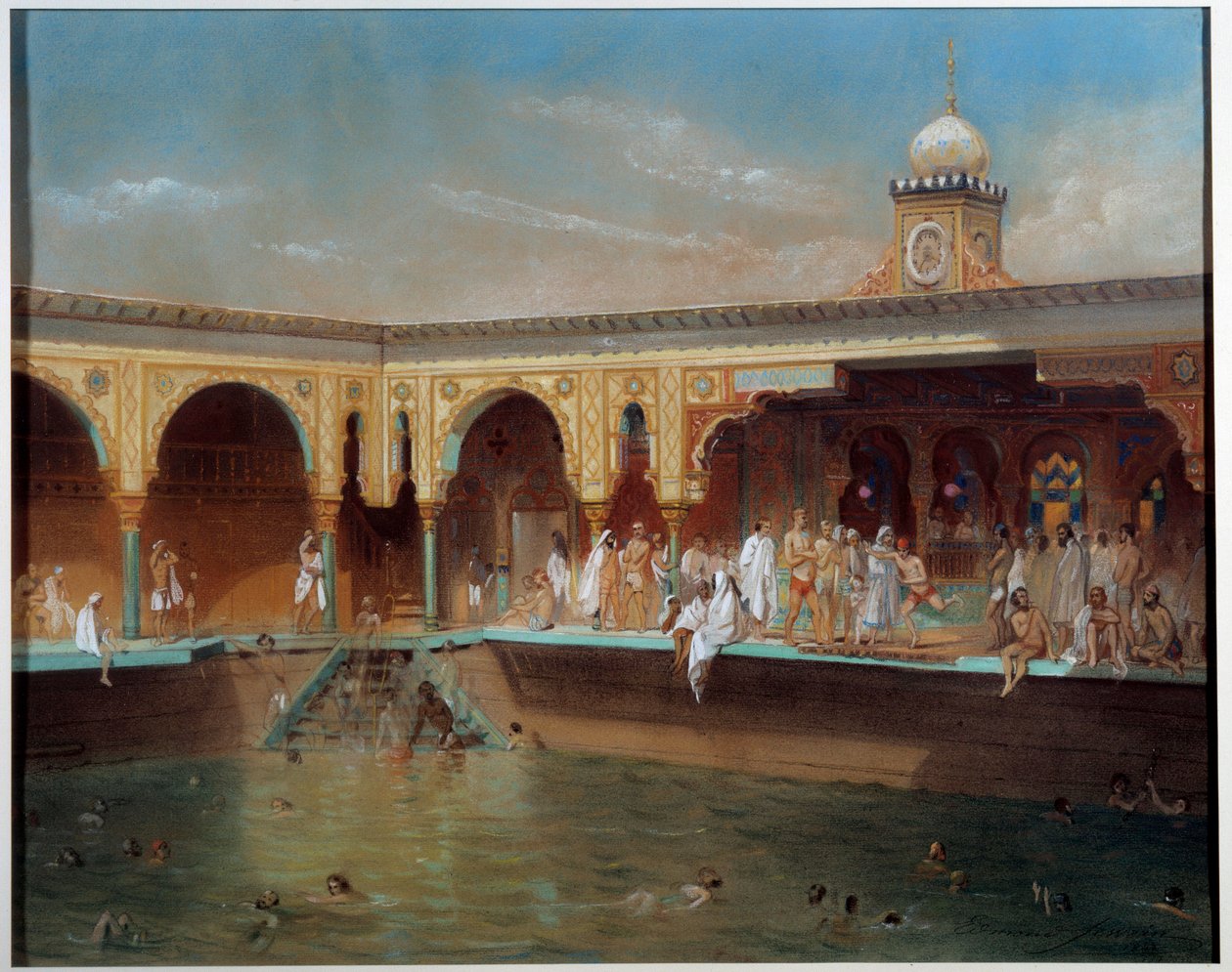 I bagni Deligny a Parigi nel 1842 da Aime Bassompierre Sewrin