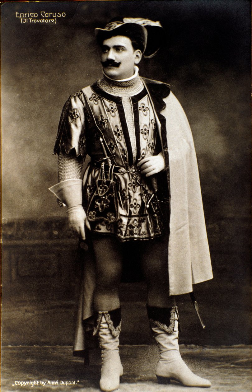 Il cantante Enrico Caruso nell
