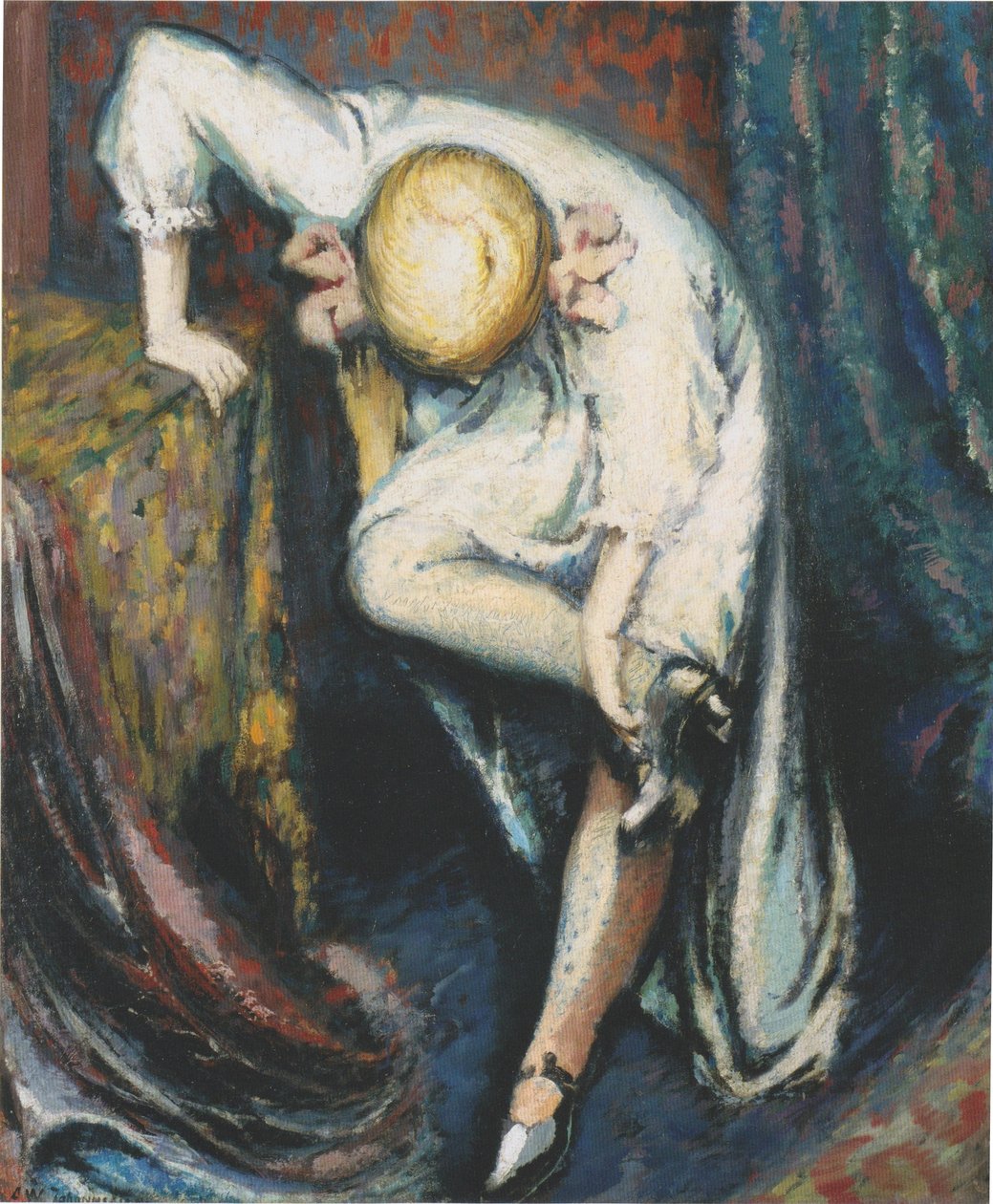 Ragazza che si mette le scarpe da Aksel Waldemar Johannessen