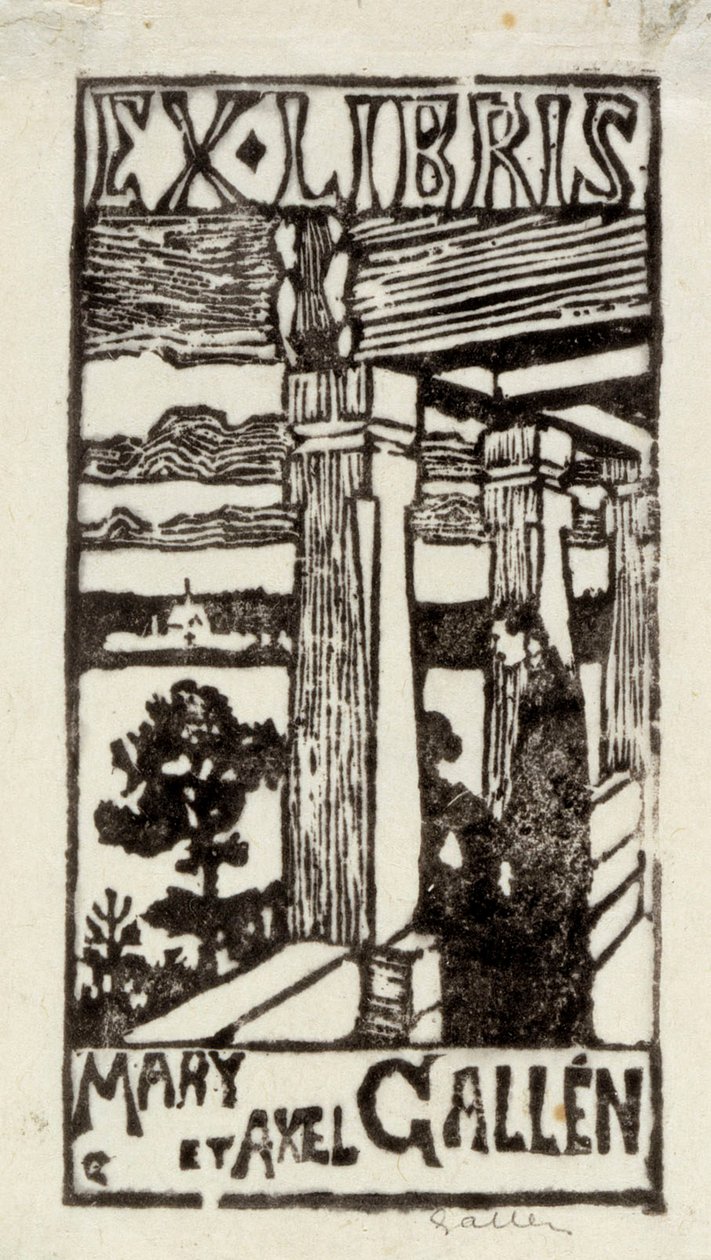 Ex libris di Mary e Axel Gallén da Akseli Gallen-Kallela