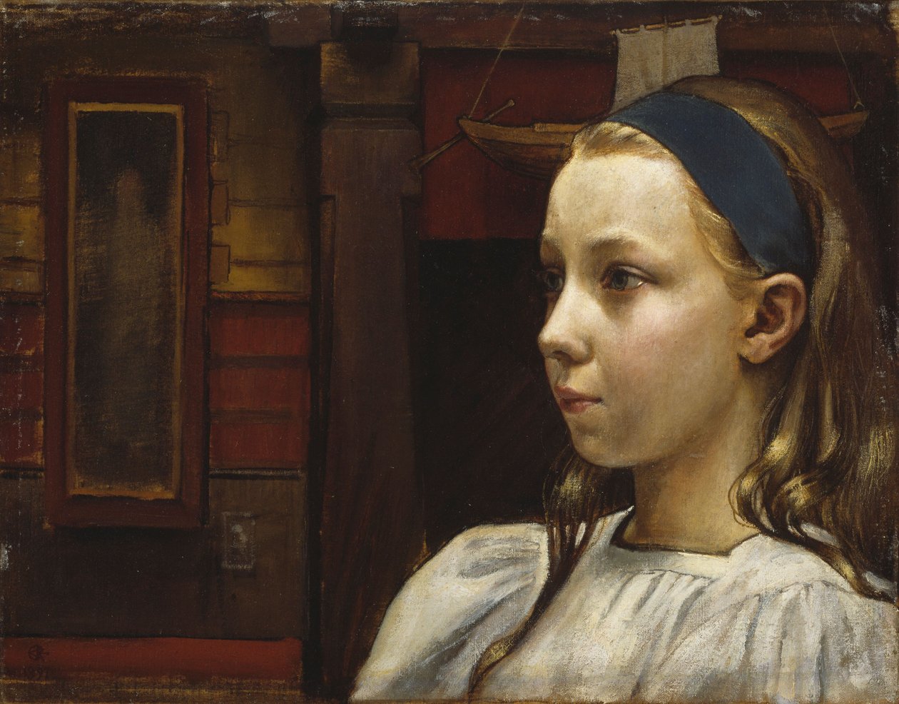 Testa di una ragazzina, la piccola Anna da Akseli Gallen-Kallela