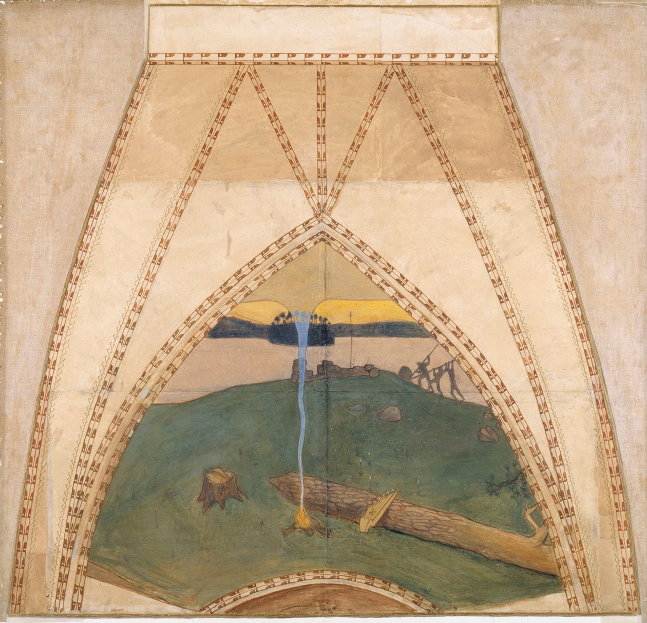 Heidentum und Christentum, Skizze für die Kuppelfresken des finnischen Pavillons auf der Weltausstellung 1900 in Paris da Akseli Gallen-Kallela