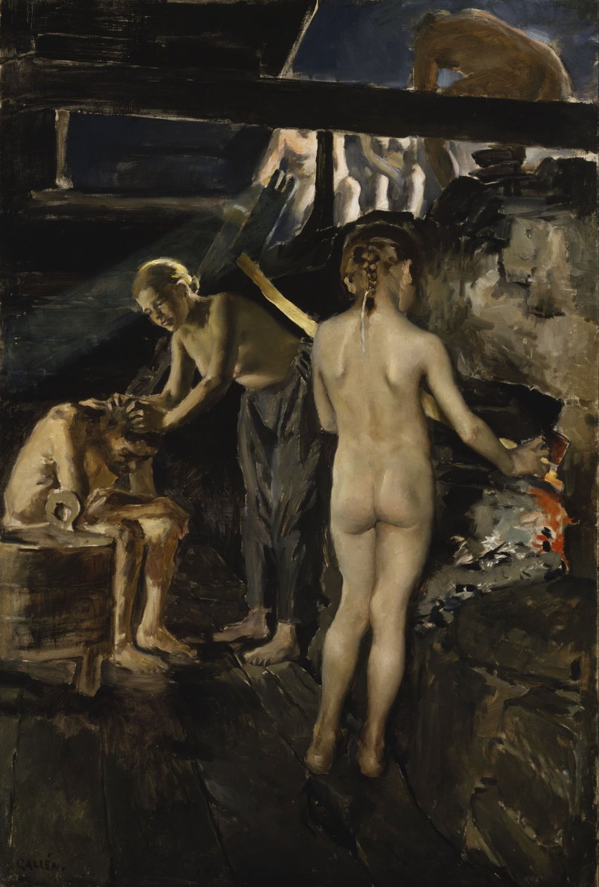 Nella sauna da Akseli Gallen-Kallela